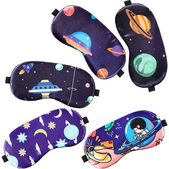 Geyoga Kids Space Sleep Masks (5-Pack Elastic Straps)