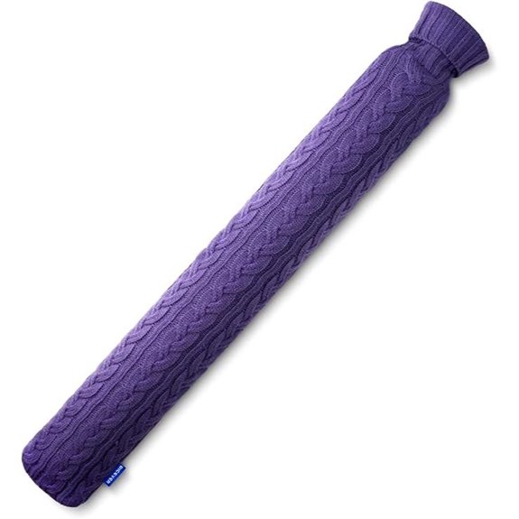 Hot Water Bottle with Knitted Cover for Pain Relief