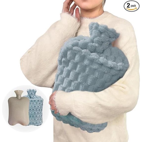Large Hot Water Bottle with Cover and Hand Pocket