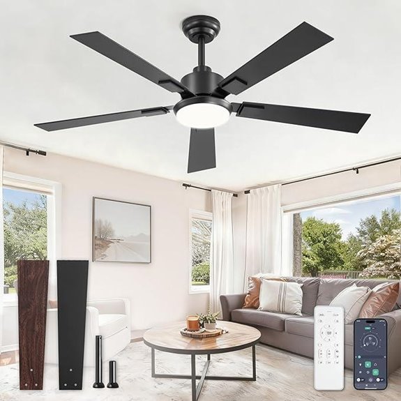 52-Inch Smart Ceiling Fan with Lights and Remote