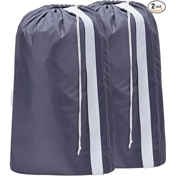 HOMEST 2 Pack XL Nylon Laundry Bags with Strap