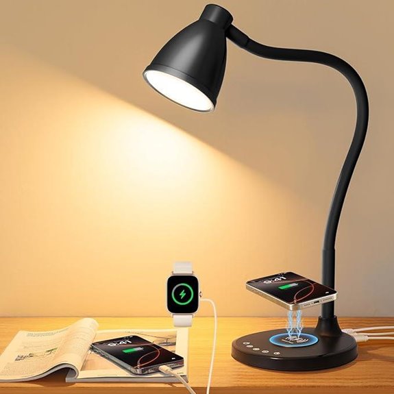 BOHON LED Desk Lamp with USB Wireless Charger Dimming