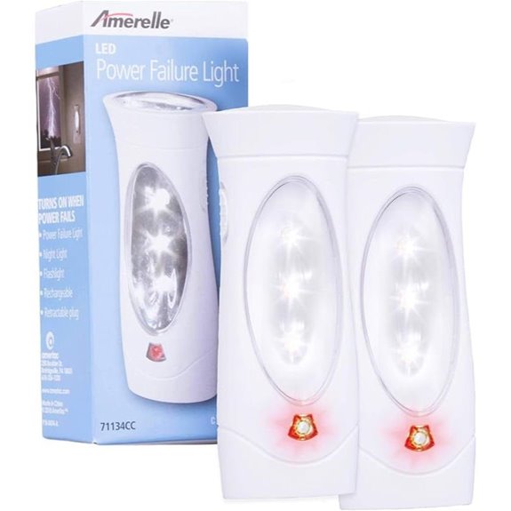 Amerelle LED Emergency Lights 2 Pack Rechargeable Power Failure