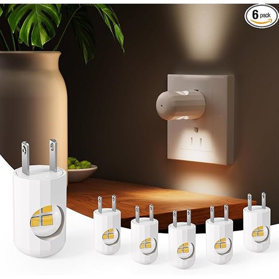 GEPLAD 6-Pack LED Night Light Plug-in Wall Outlet