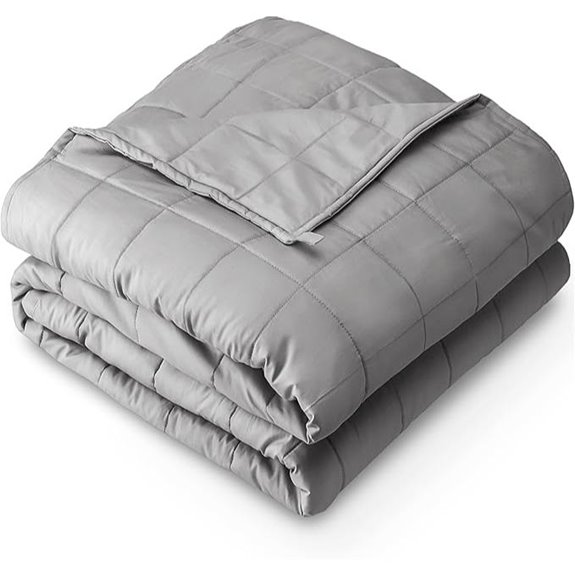 Bare Home 20lb Cotton Weighted Blanket Light Grey
