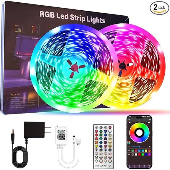 Bluetooth RGB LED Strip Lights 130FT Music Sync