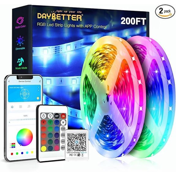 DAYBETTER 200ft RGB LED Strip Lights with App and Voice