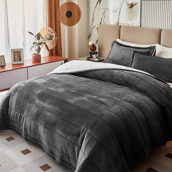 Luxury Flannel Fleece Blanket with Pillow Shams