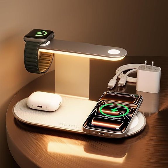GUSGU 3-in-1 MagSafe Charging Station with Night Light