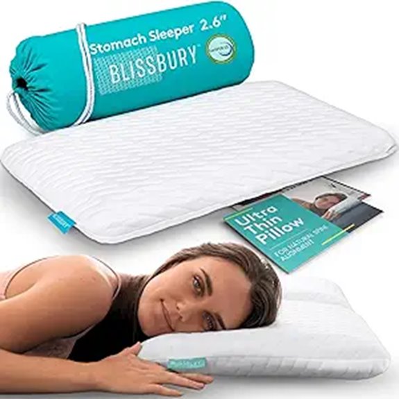 BLISSBURY Stomach Sleeping Pillow with Memory Foam