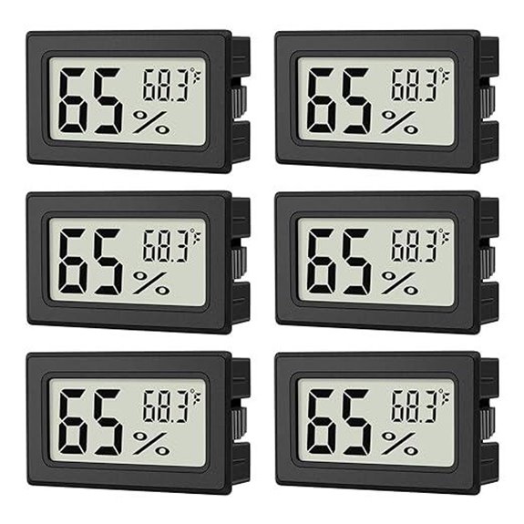 6-Pack Mini Indoor Humidity & Thermometer Meters