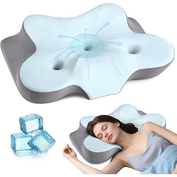 Cervical Memory Foam Neck Pillow with Ear Relief