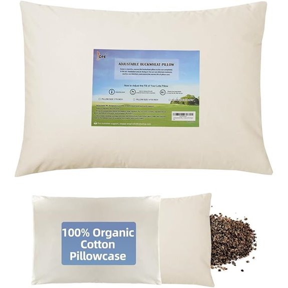 LOFE Organic Buckwheat Pillow with Cotton Cover