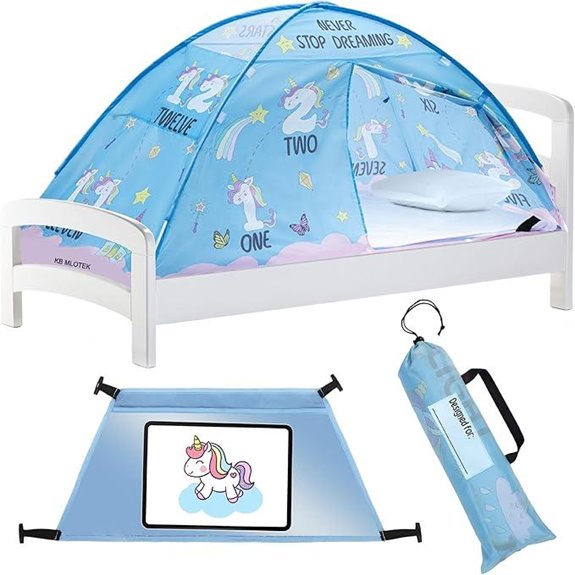 Pink Unicorn Kids Bed Tent for Bunk & Toddler