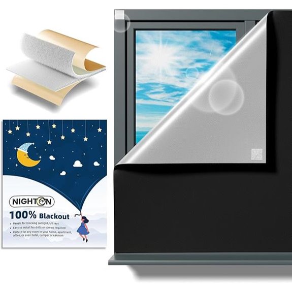 NIGHTON Portable Blackout Curtains with Adhesive Strips