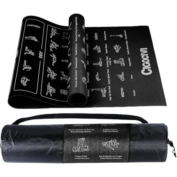 Travel Yoga Mat with 75 Poses and Carrying Bag