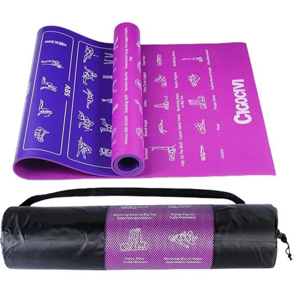 Travel Yoga Mat with 75 Poses & Carrying Bag