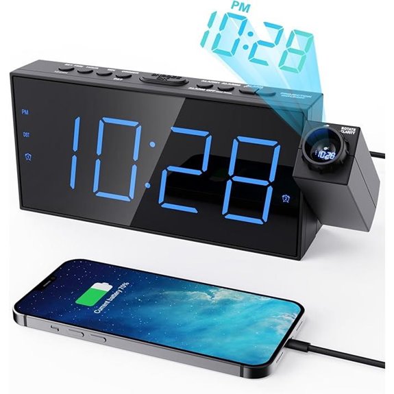 OnLyee Projection Alarm Clock with USB Charging