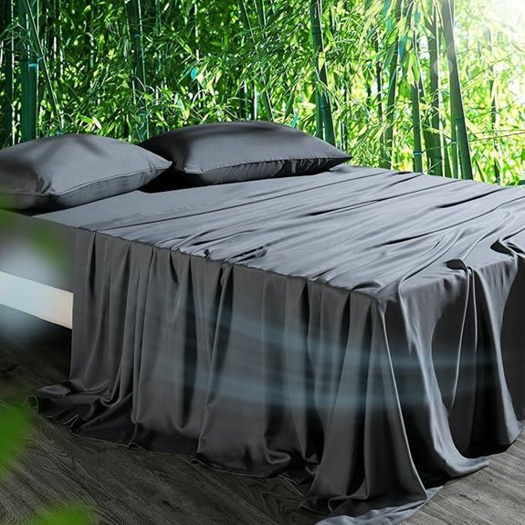 Cooling Sheets Set Queen Size Soft Breathable Bamboo
