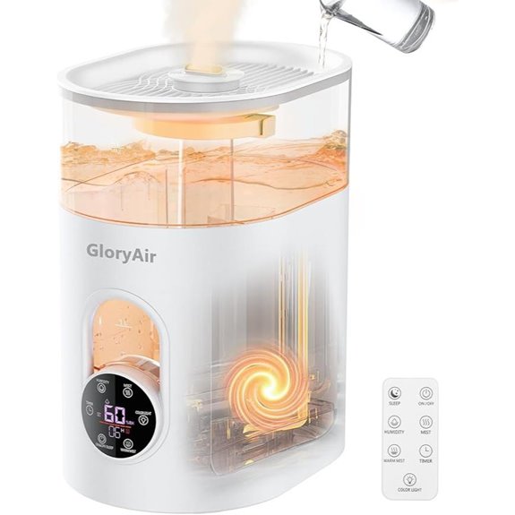 GloryAir 6L Quiet Humidifier with Remote & Lights