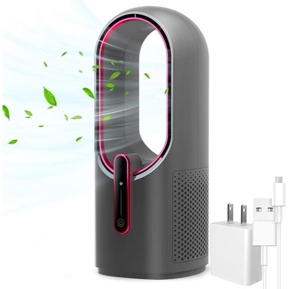 Bladeless Desk Fan 11.8 Inch Quiet Touch Control