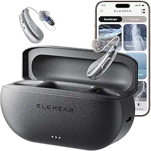 ELEHEAR Rechargeable Bluetooth Hearing Aids with AI Noise Cancellation