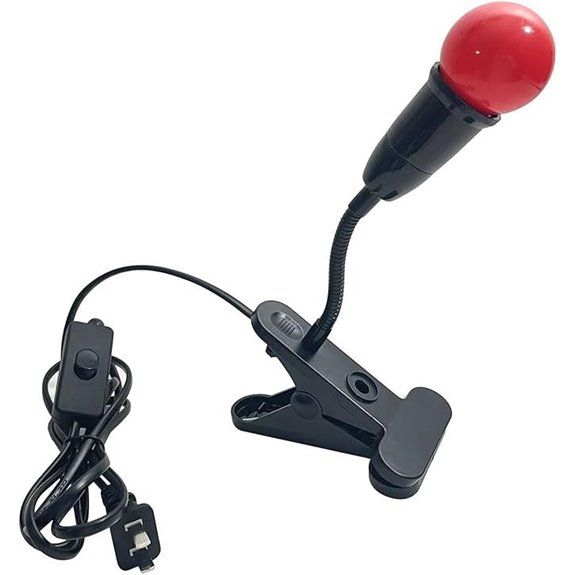 Darkroom Safe Red Clip Light for B&W Film Processing