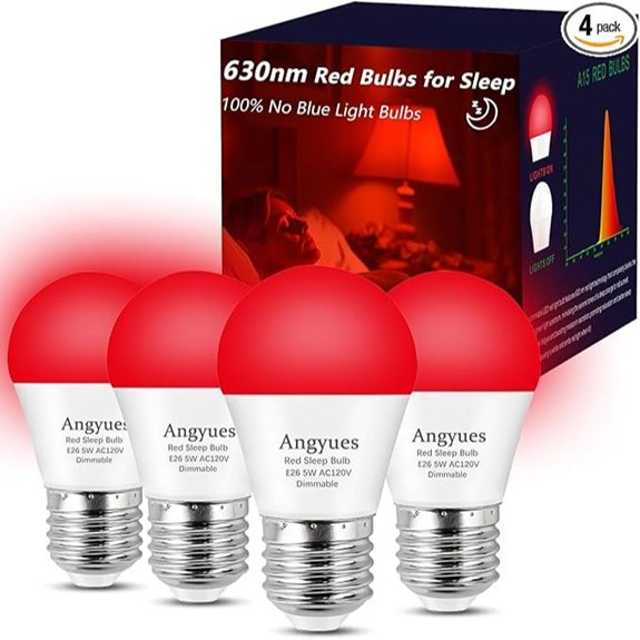Red Sleep Bulb 4-Pack Dimmable Blue Light Blocking