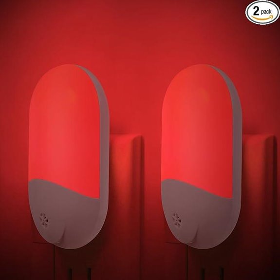 Red Light Night Light 2 Pack with Dusk Sensor