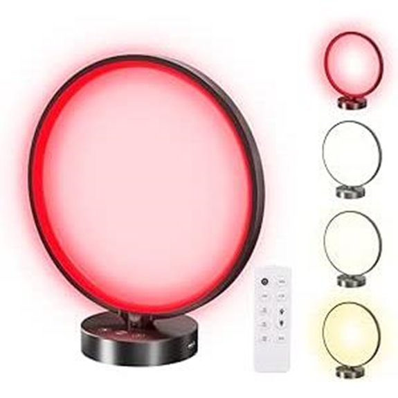 Red Light Therapy Lamp with Remote and Color Options