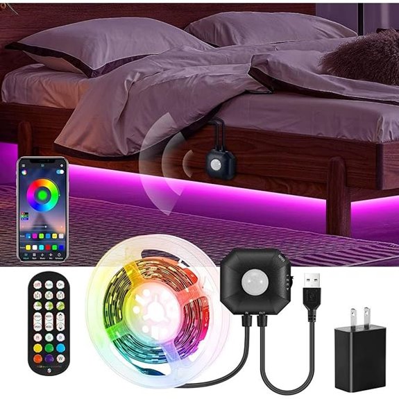 Motion Activated RGB LED Light Strip with Remote