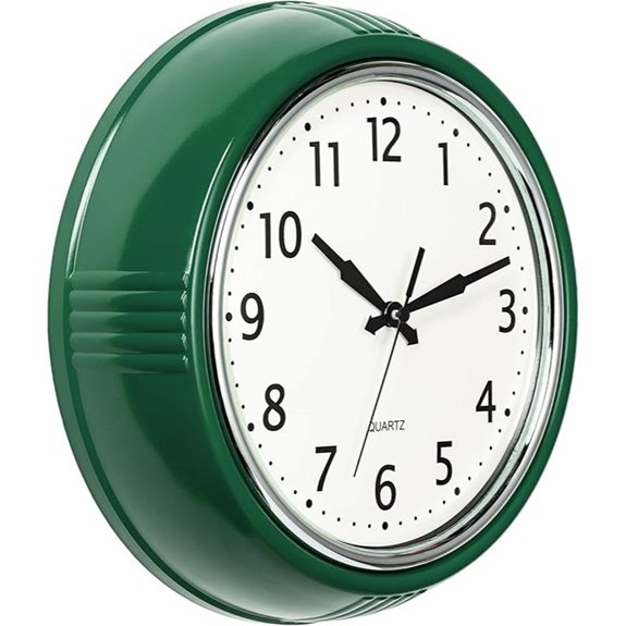 Bernhard Retro 12-Inch Green Wall Clock