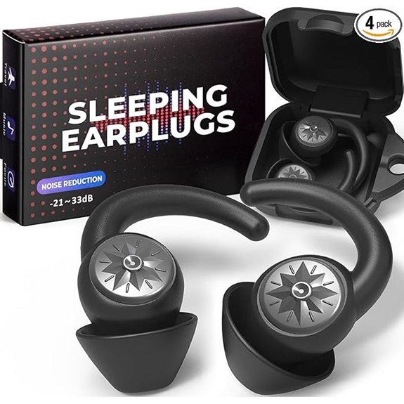 Sleep Ear Plugs NRR33dB Reusable Soft Silicone (2 Pairs)