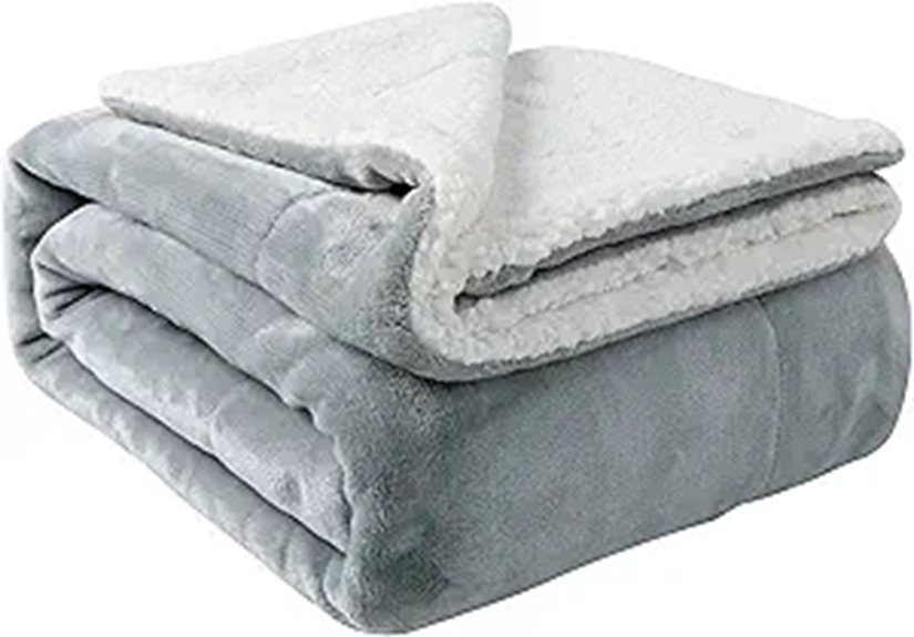 NANPIPER Reversible Sherpa Fleece Blanket 50x60