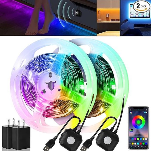 Under Bed RGB LED Strip Lights with Motion Sensor