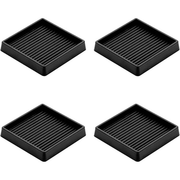 3-Pack Rubber Caster Cups for Furniture Stability