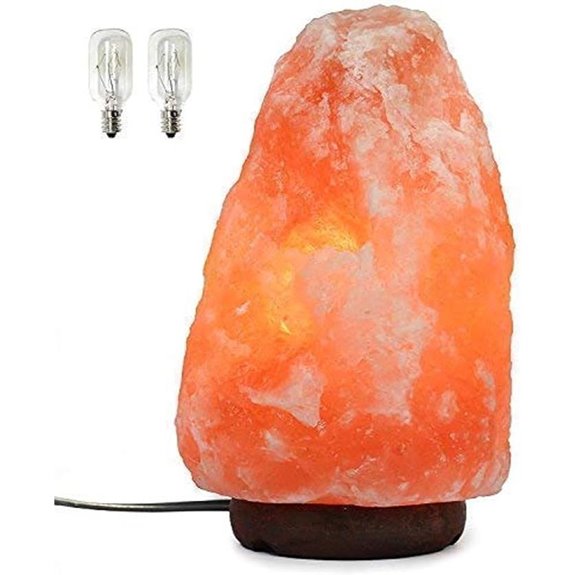 Himalayan Salt Lamp with Dimmer and Wood Base