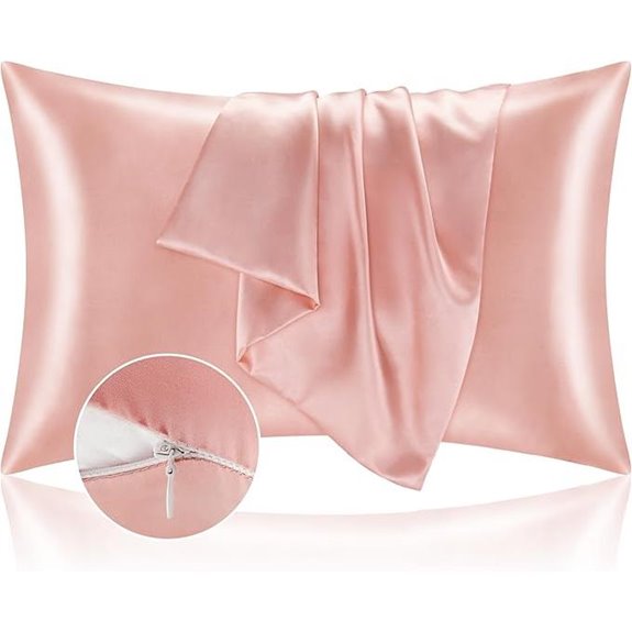 BEDELITE Satin Pillowcases 2-Pack Zipper Coral 20x26
