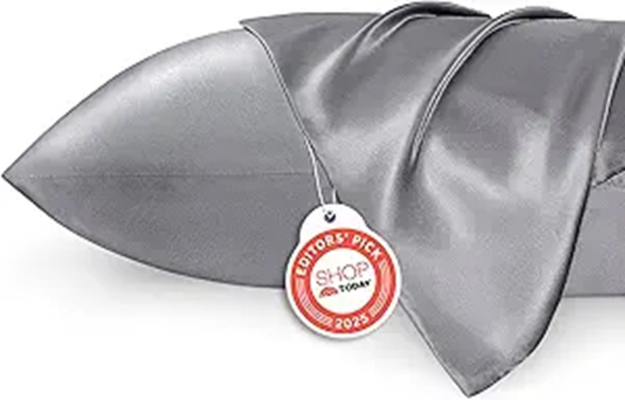 Bedsure Satin Pillowcases 2 Pack Queen Size Dark Grey