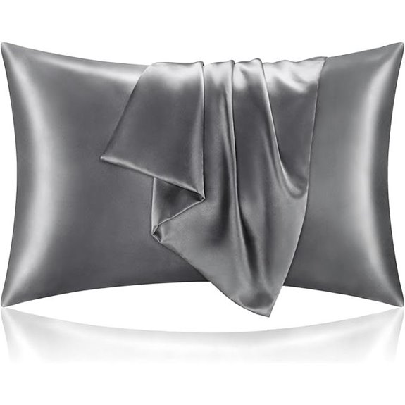 BEDELITE Satin Pillowcases 2 Pack Queen Size Dark Grey