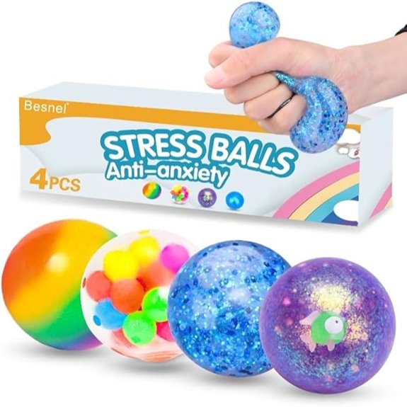 Stress Balls Set - Squeeze Relieve & Entertain (4 Pack)