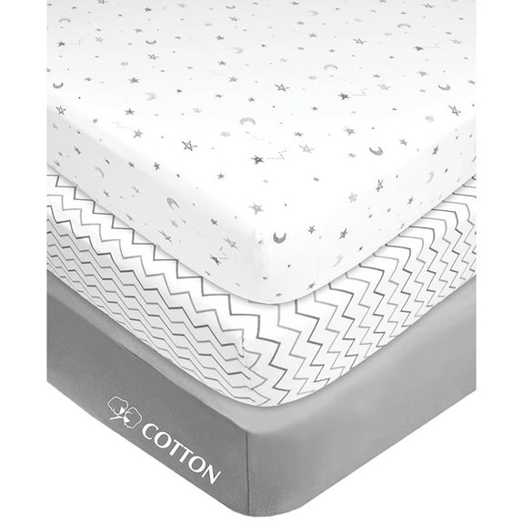 American Baby 3-Pack Cotton Mini Crib Sheets