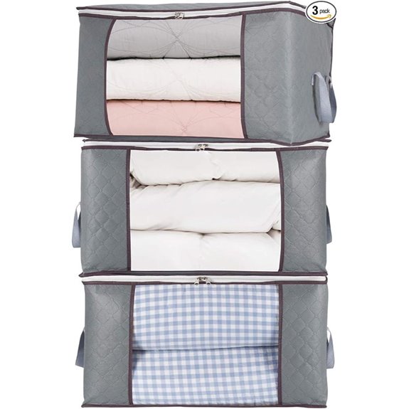 combocube 3Pcs Zippered Storage Bags for Bedding