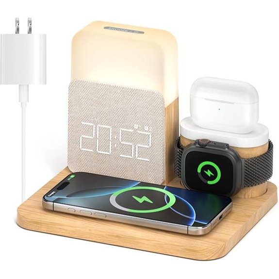 7-in-1 Wireless Alarm Clock Charging Station