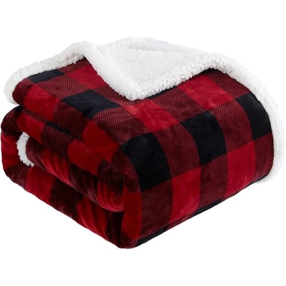 Touchat Sherpa Buffalo Plaid Christmas Blanket