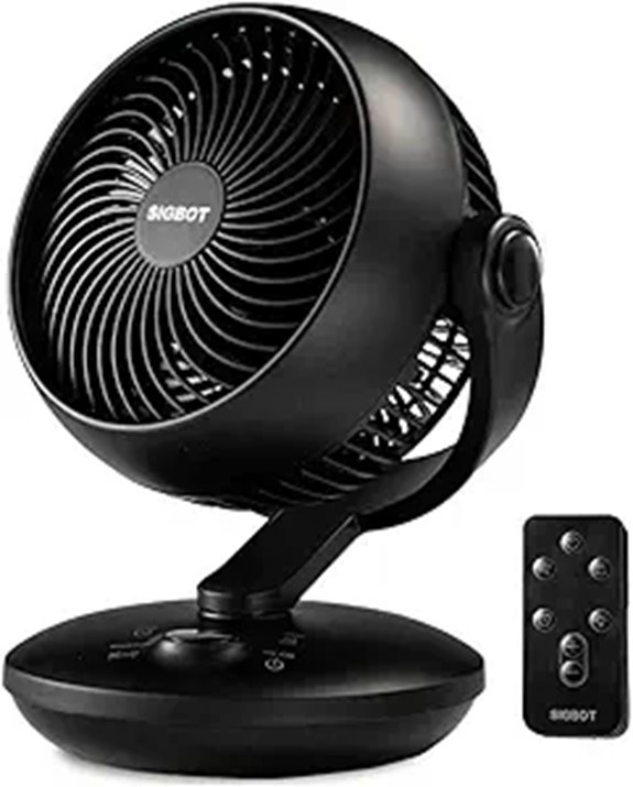 Quiet 10-inch Desk Fan with Remote and Oscillation