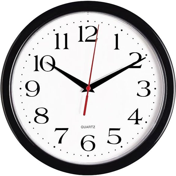 Bernhard Black 10-Inch Silent Wall Clock