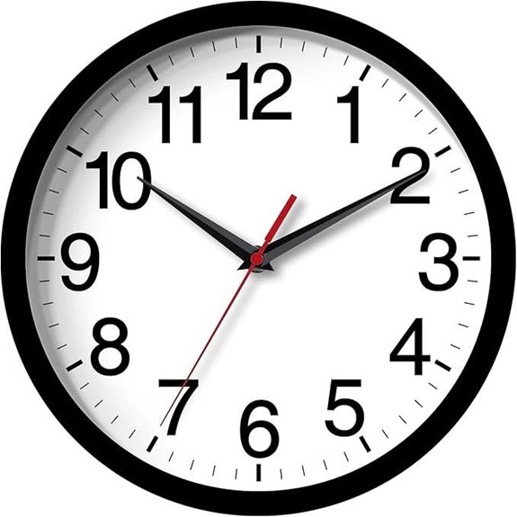 Modern 8-Inch Silent Battery Wall Clock