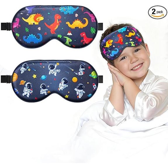 BeeVines Kids 100% Mulberry Silk Sleep Masks (2 Pack)