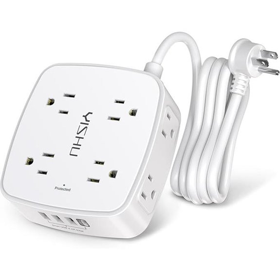 6 Ft Surge Protector Power Strip with USB Outlets